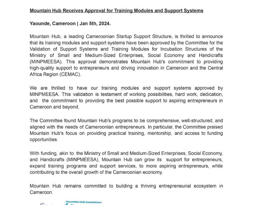 Mountain Hub Receives Prestigious Approval for Training Modules and Support Systems